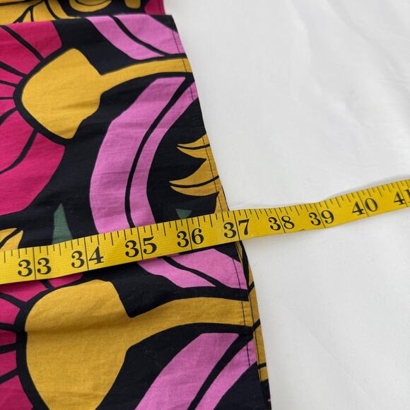 J Crew Dress Womens 2 Bold Floral Bright Long Sleeve Tiered Button Front Mini - Picture 7 of 7